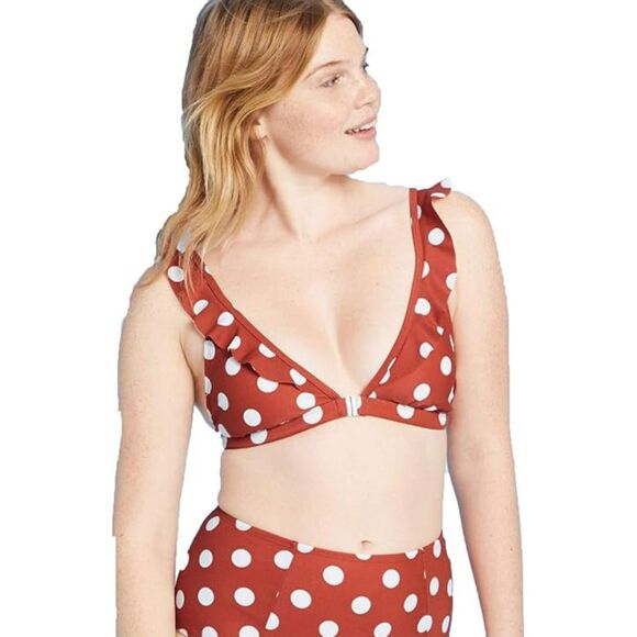 Xhilaration Bikini 2 Pc Women's M Polka Dot High Waist Bottom Triangle Top - Picture 2 of 8